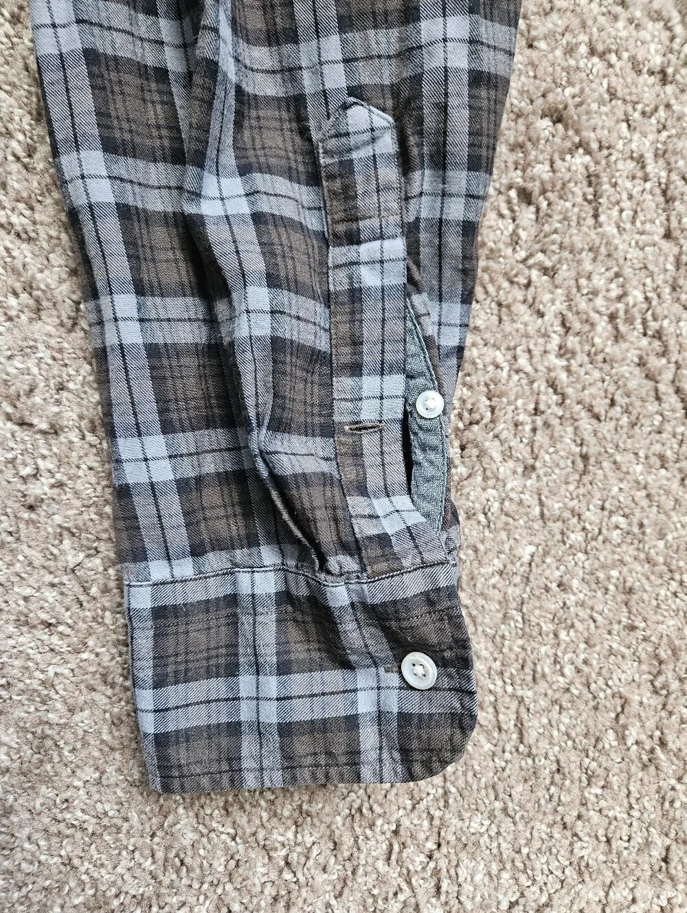 J. CREW x THOMAS MASON Slim Fit Brown Blue Plaid Button Down Shirt | SZ XL